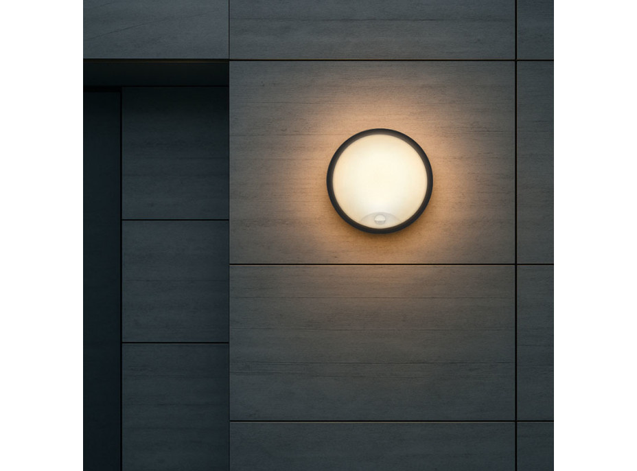 Solight LED vonkajšie osvetlenie so senzorom, 3 CCT, 15/18/20W, 1800lm, 22cm, 2v1 - biely a čierny kryt