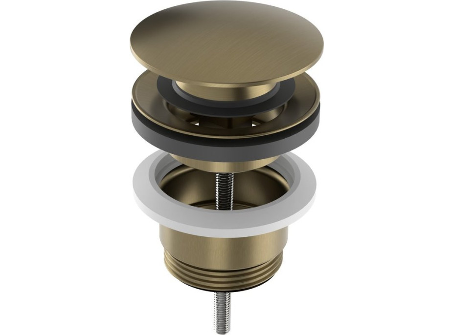 Sapho Umývadlová výpusť 5/4“, click-clack, veľká zátka, 10-65mm, zlato mat CV1002G Sapho Umývadlová výpusť 5/4“, click-clack, veľká zátka, 10-65mm, zlato mat CV1002G