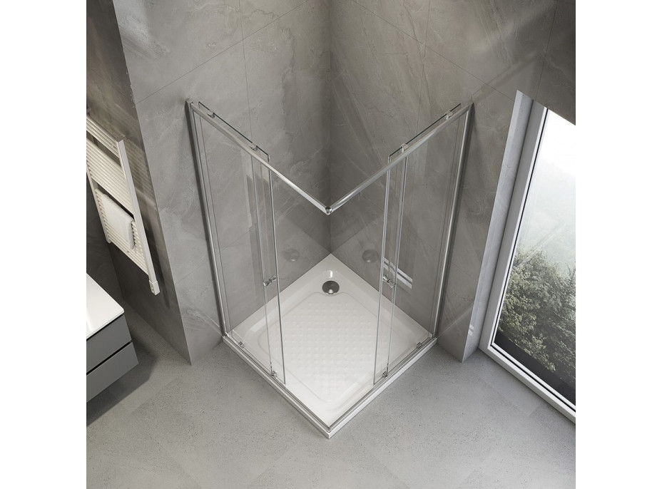 Aqualine AGGA štvorcová sprchová zástena 700x700mm, číre sklo HLF707Y