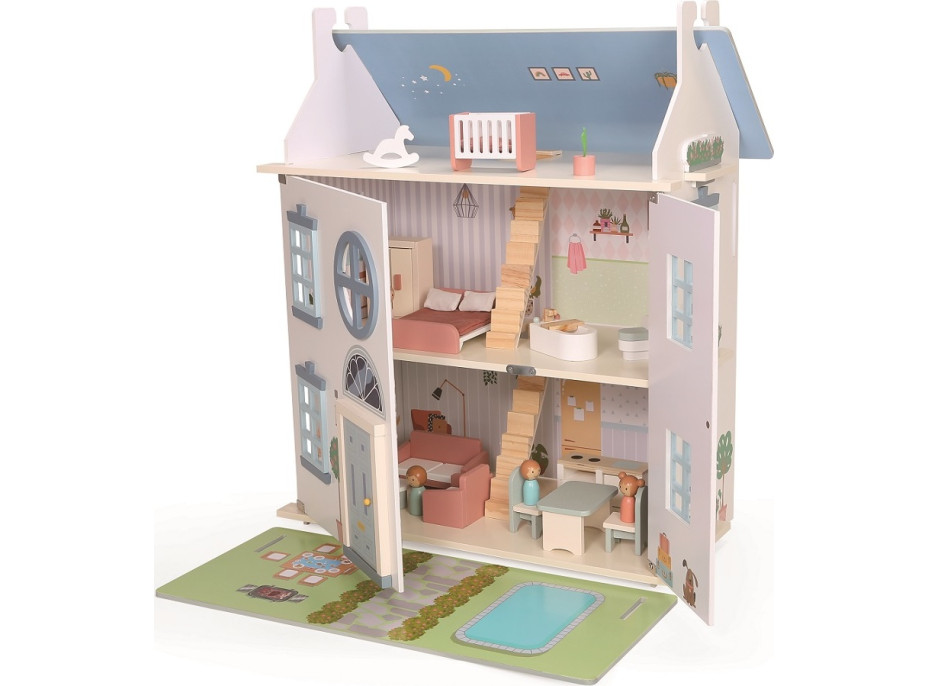2Kids Toys Domček s bábikami sivý