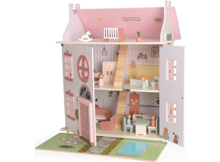 2Kids Toys Domček s bábikami ružový
