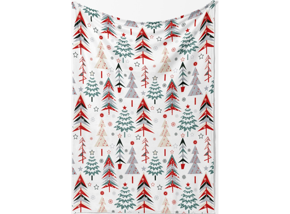 Vianočná deka MAGIC FOREST 130x160 cm - Farebné stromčeky