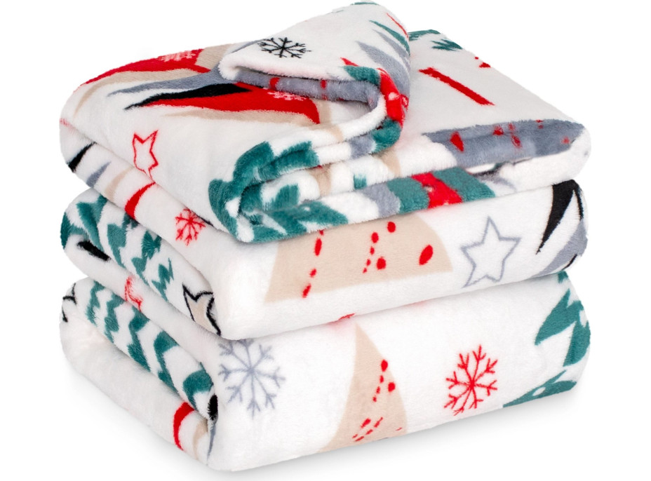 Vianočná deka MAGIC FOREST 130x160 cm - Farebné stromčeky