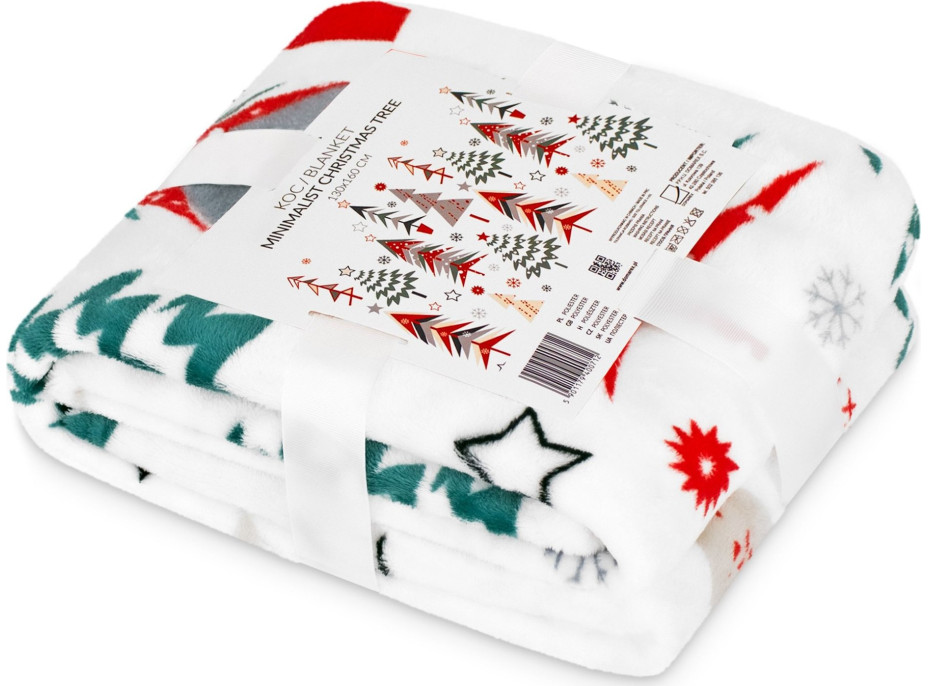 Vianočná deka MAGIC FOREST 130x160 cm - Farebné stromčeky