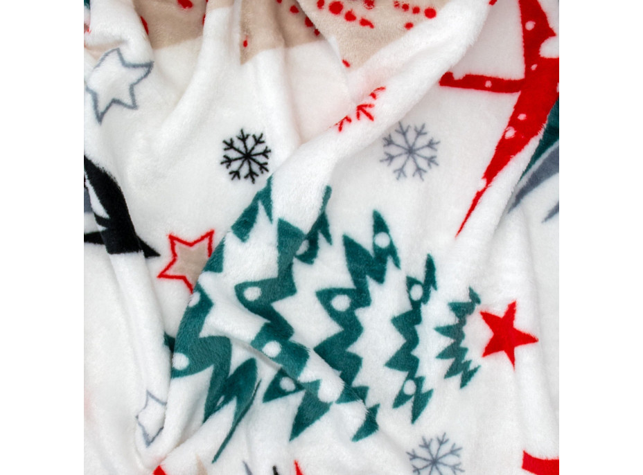 Vianočná deka MAGIC FOREST 130x160 cm - Farebné stromčeky