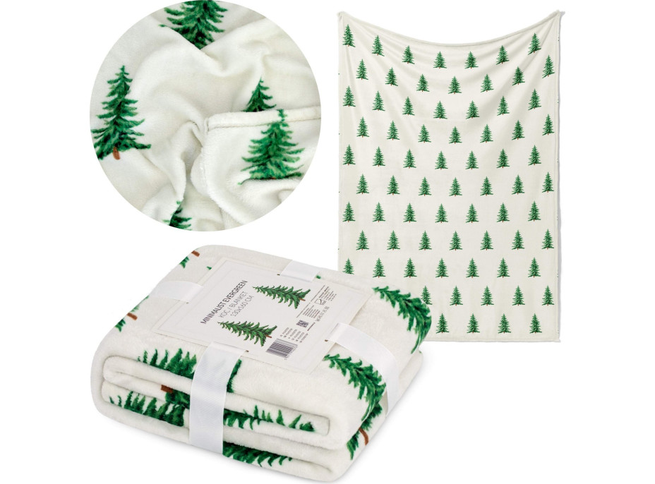 Vianočná deka CHRISTMAS TREE DELIGHT 130x160 cm - Stromčeky