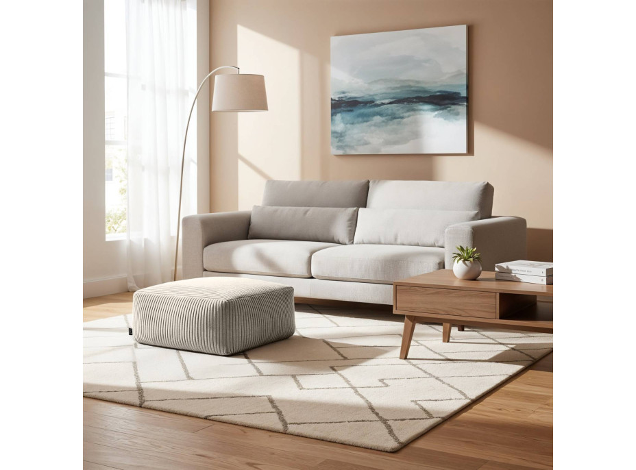 Taburet CHILL SPOT Velvet Stripes 45x45x25 cm - Taupe