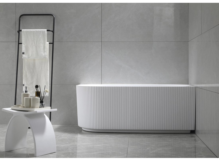 Aqualine TIBERA STRIP R rohová stojaca vaňa, 170x81cm, biela E1015G