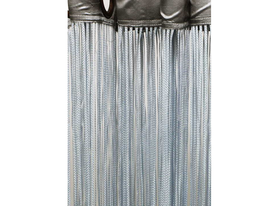 Šnúrkový záves TAGLIATELLE 140x250 cm - strieborný