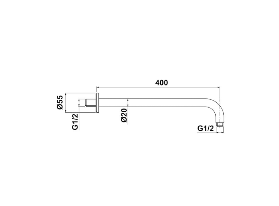 Sapho Sprchové ramienko okrúhle, 400mm, zlato mat BR51G