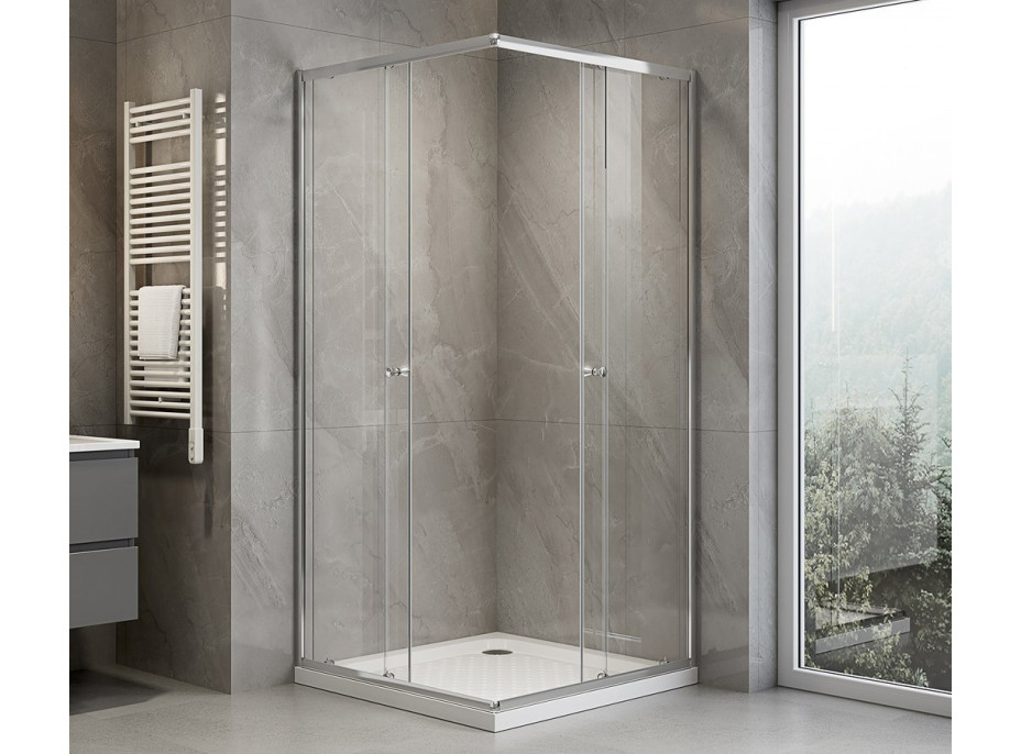 Aqualine AGGA štvorcová sprchová zástena 700x700mm, číre sklo HLF707Y