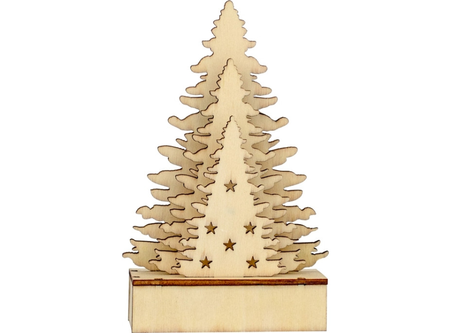 Dekoračný LED stromček 8,5x4x14,5 cm - teplá biela