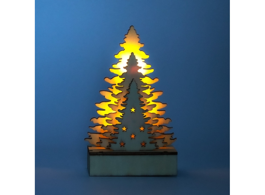 Dekoračný LED stromček 8,5x4x14,5 cm - teplá biela