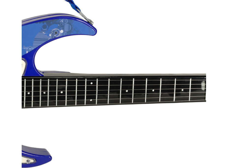 Elektrická rocková gitara so zosilňovačom a mikrofónom pre deti - modrá
