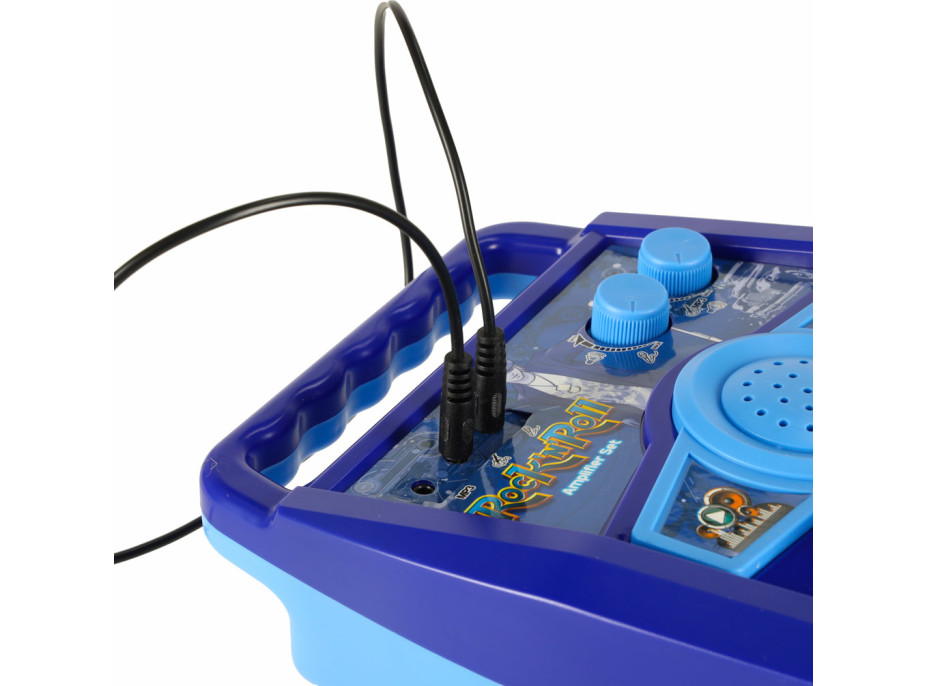 Elektrická rocková gitara so zosilňovačom a mikrofónom pre deti - modrá