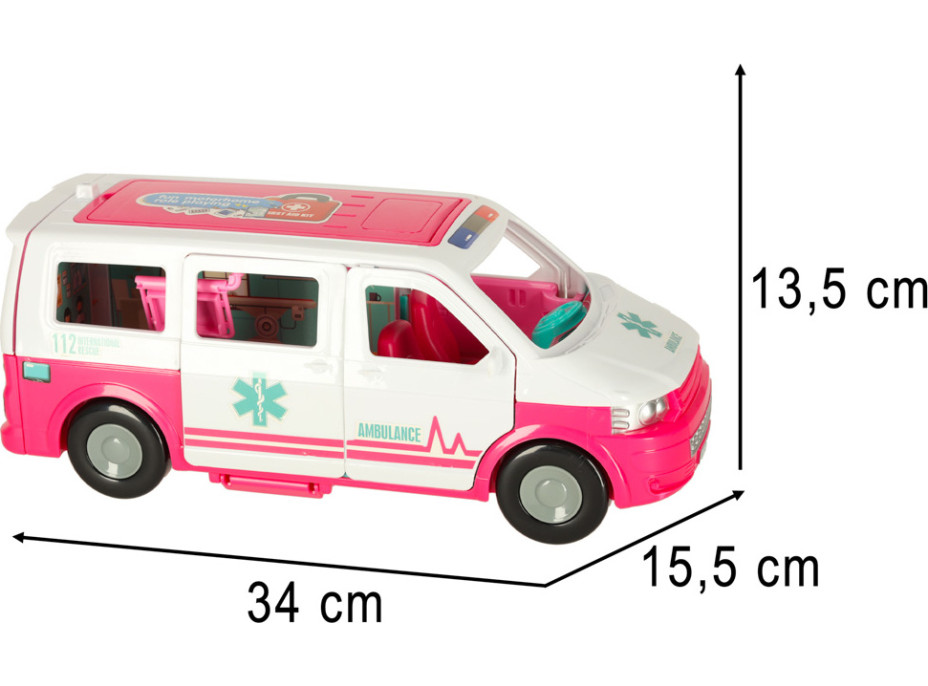 Ambulancie mobilnej nemocnice pre bábiky s príslušenstvom