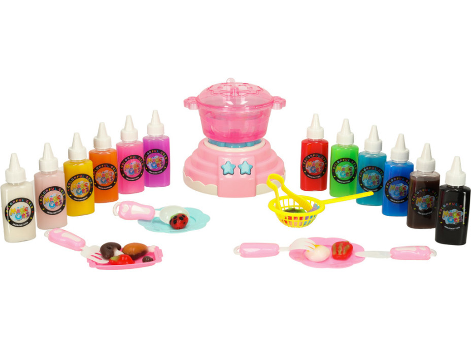 3D kryštálové lepiace gélové šablóny Magic Kitchen - sada 62 kusov - ružová