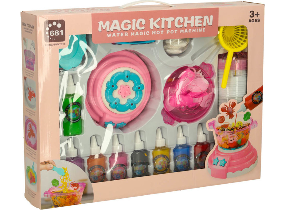3D kryštálové lepiace gélové šablóny Magic Kitchen - sada 62 kusov - ružová