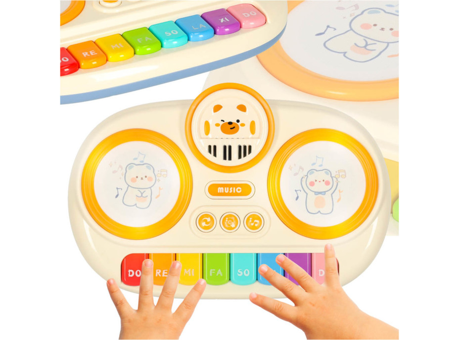 Detské interaktívne piano - béžové