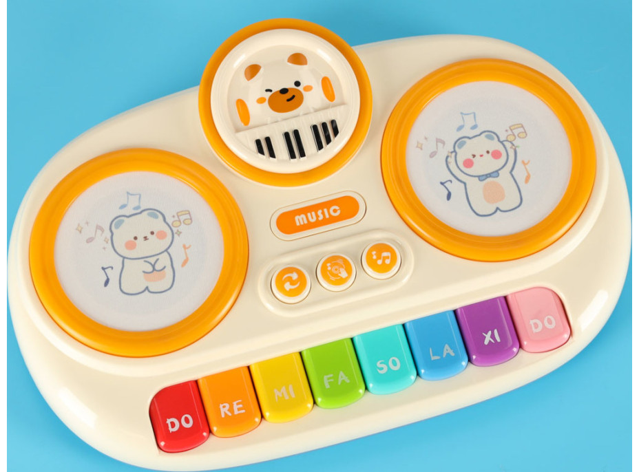 Detské interaktívne piano - béžové
