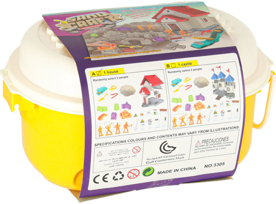 Sada kinetického piesku 750g a formičiek - Domček