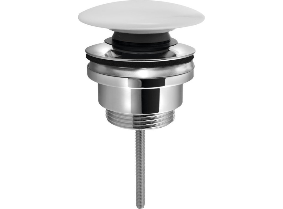 Sapho Umývadlová výpusť 5/4“, click-clack, veľká zátka, 5-65mm, keramika biela CV1110C