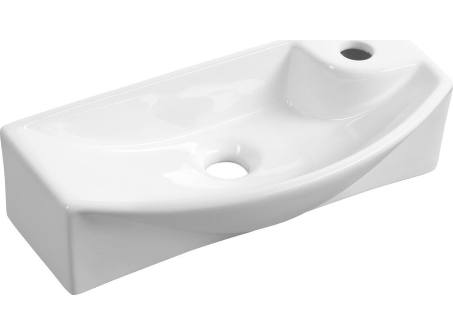 Sapho CARLON keramické umývadlo, 45x23cm, otvor pre batériu vpravo, biela AR458 Sapho CARLON keramické umývadlo, 45x23cm, otvor pre batériu vpravo, biela AR458