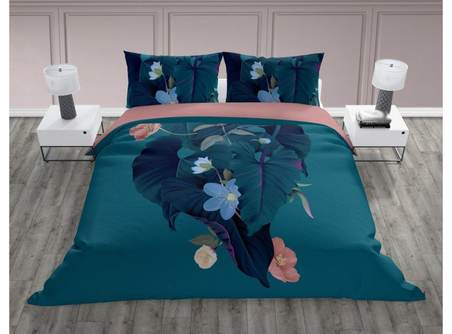 Bavlnené obliečky TRENDY Tropical - zelené/ružové - 160x200 cm