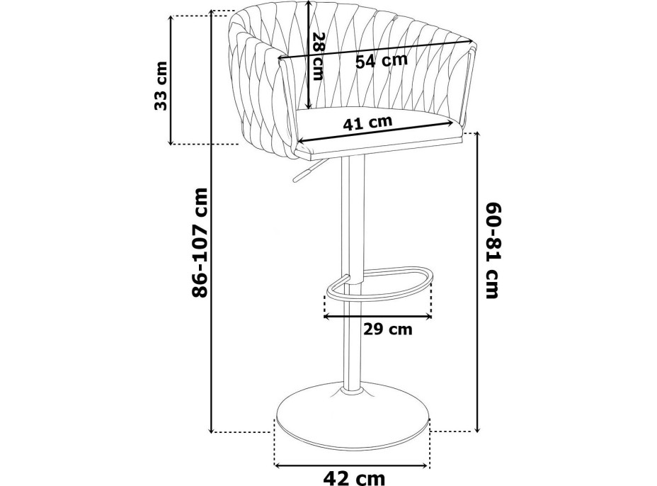 Barová židle COFTON Velvet - grafitová/černá