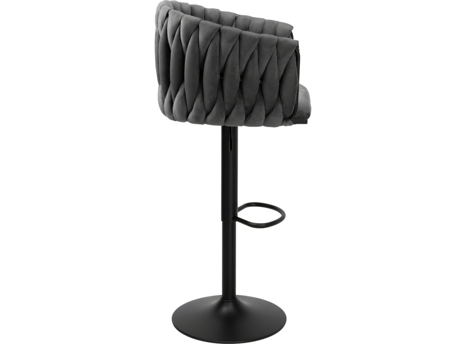 Barová židle COFTON Velvet - grafitová/černá