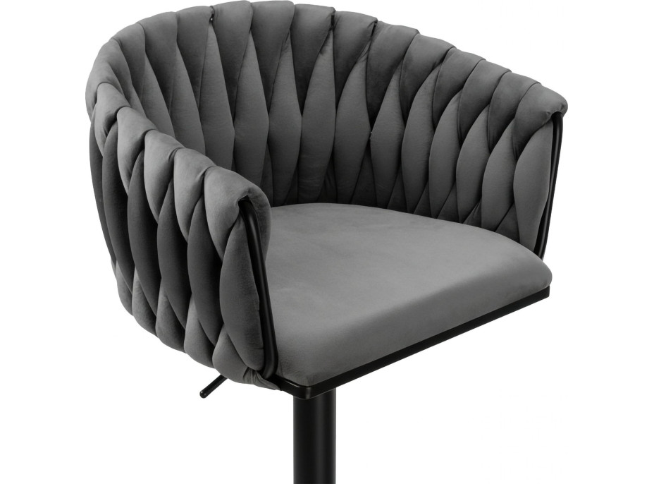 Barová židle COFTON Velvet - grafitová/černá