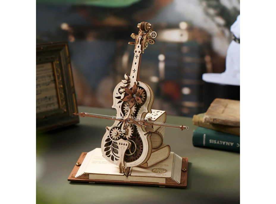 RoboTime 3D skladačka hracej skrinky Kúzelné violončelo (mechanický pohon)