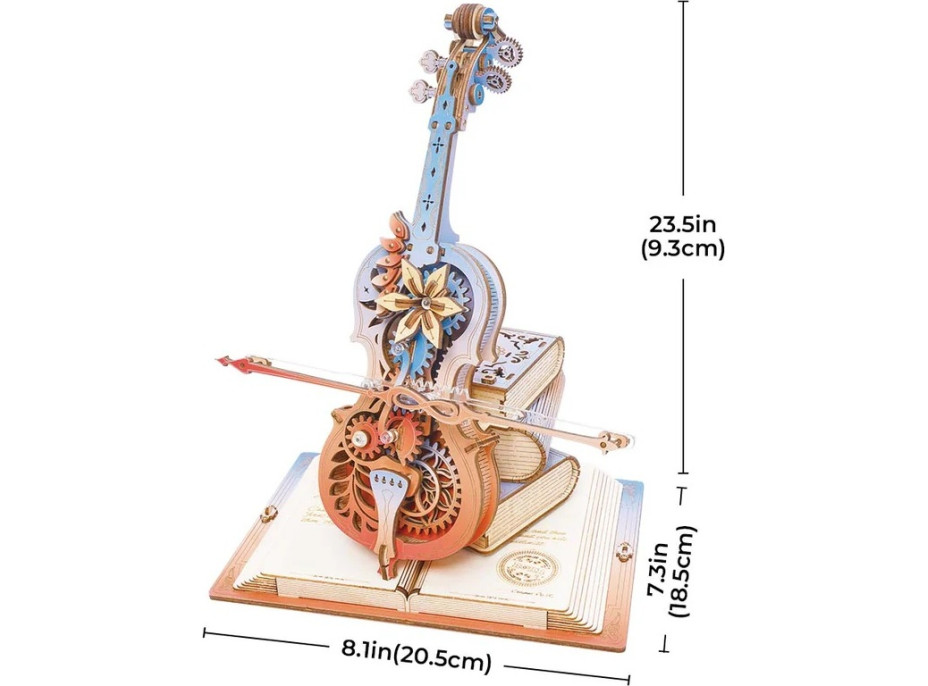 RoboTime 3D skladačka hracej skrinky Kúzelné violončelo (mechanický pohon)