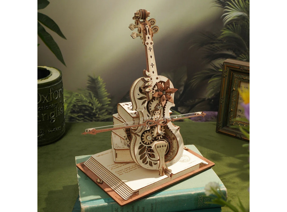 RoboTime 3D skladačka hracej skrinky Kúzelné violončelo (mechanický pohon)
