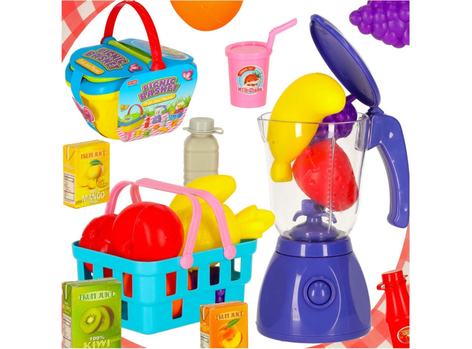 Piknikový kôš s príslušenstvom - Ovocie a nápoje