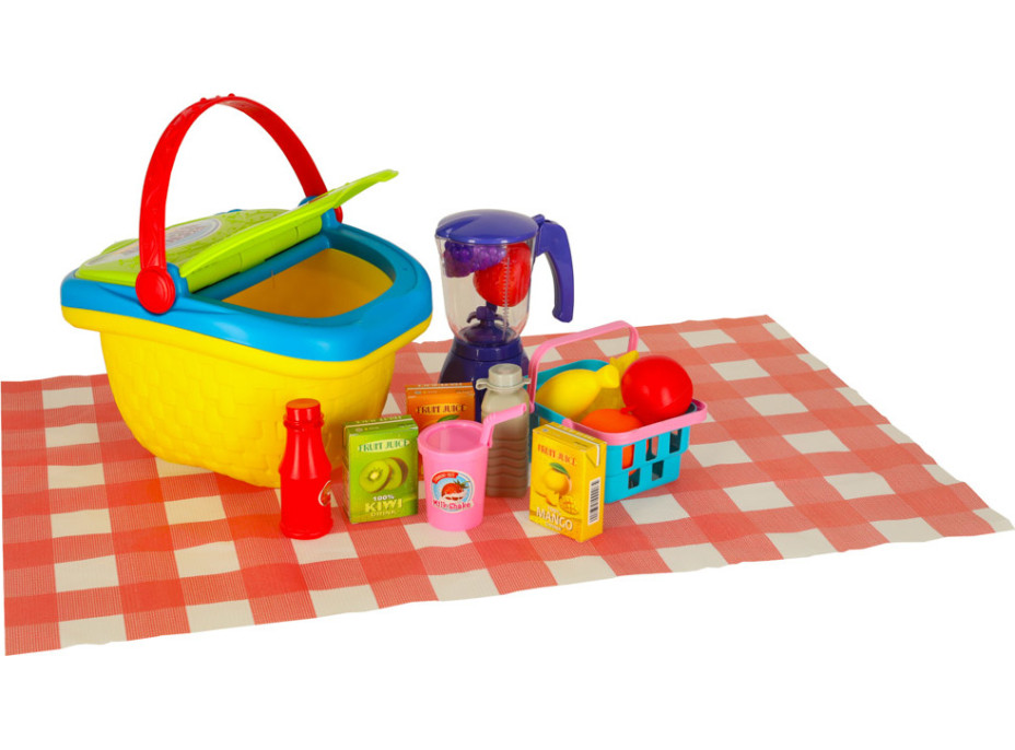 Piknikový kôš s príslušenstvom - Ovocie a nápoje