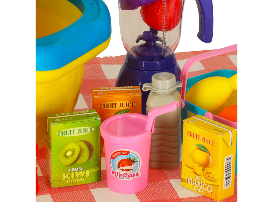 Piknikový kôš s príslušenstvom - Ovocie a nápoje