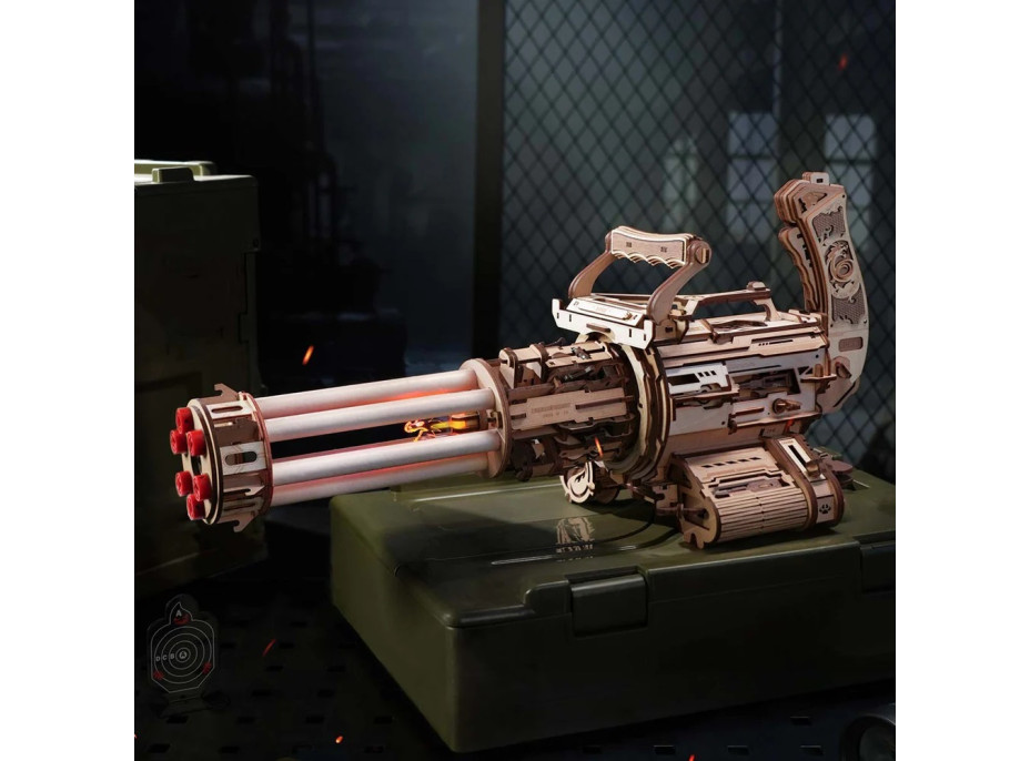 RoboTime 3D Drevené mechanické puzzle ROKR Rotačný guľomet LQA01