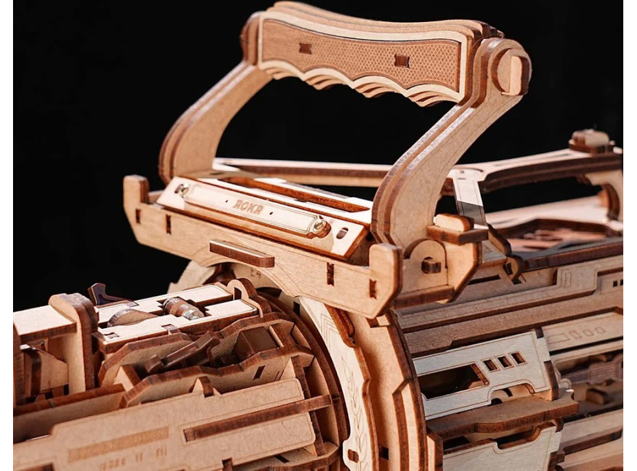 RoboTime 3D Drevené mechanické puzzle ROKR Rotačný guľomet LQA01