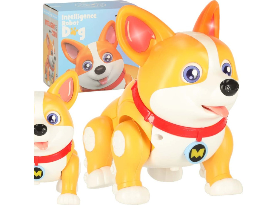 Interaktívny robot pes Corgi so svetlom a zvukom