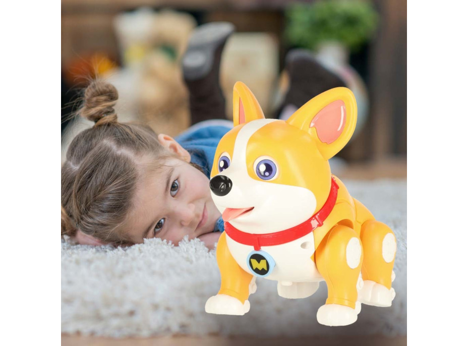 Interaktívny robot pes Corgi so svetlom a zvukom