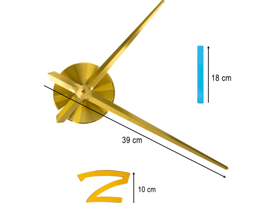 Samolepiace nástenné hodiny 100-120 cm - farebné - 1 číslica