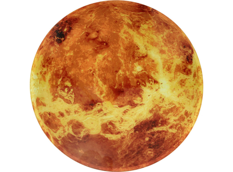 Nástenné hodiny Planéta Mars s LED displejom 32 cm - oranžové