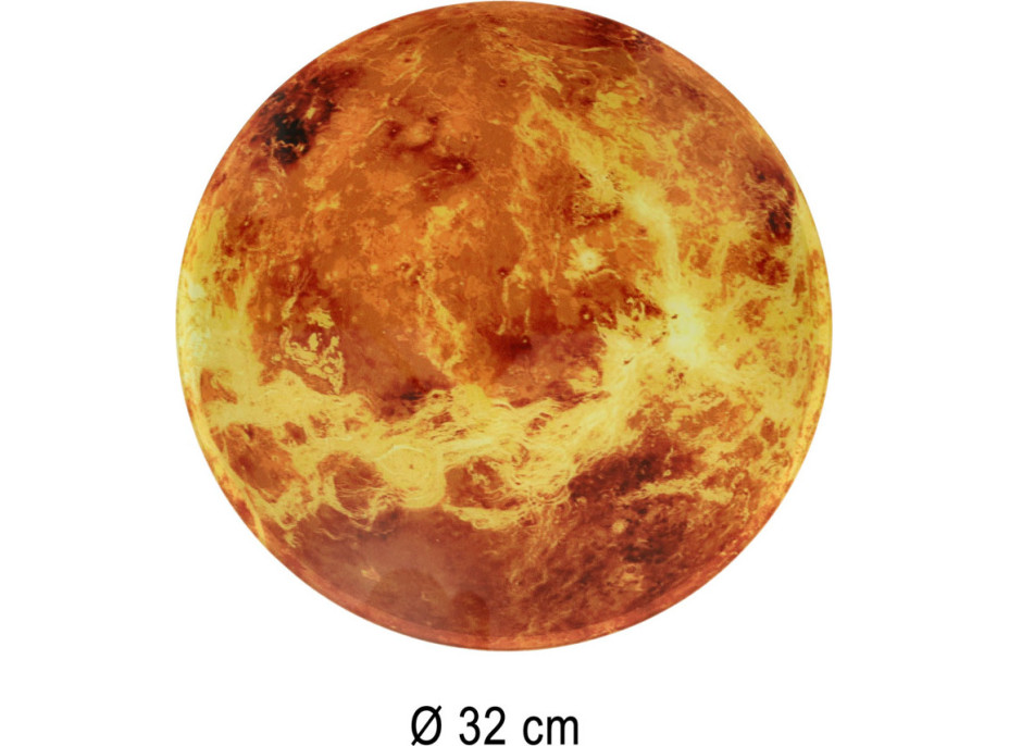 Nástenné hodiny Planéta Mars s LED displejom 32 cm - oranžové