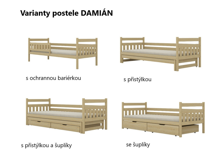 Detská posteľ BABY DREAMS bez šuplíka - biela 160x80 cm [CLONE] [CLONE] [CLONE] [CLONE] [CLONE] [CLONE]