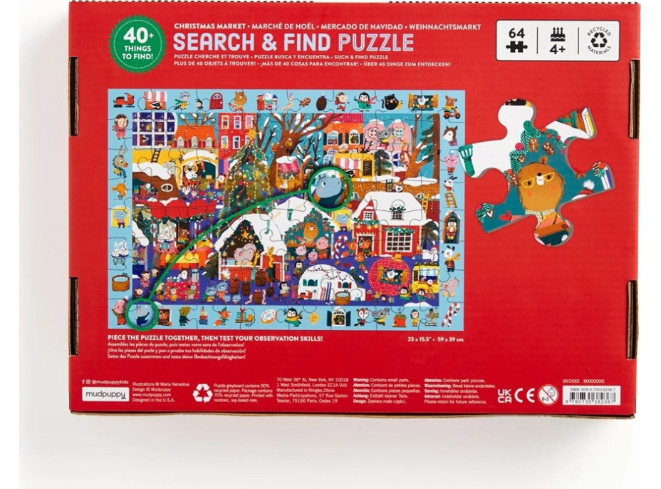 Mudpuppy Puzzle Hledej a najdi Vánoční trh