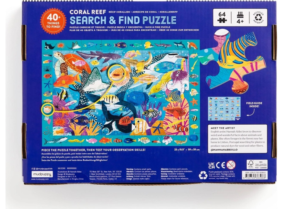 Mudpuppy Puzzle Korálový útes 64 dílků
