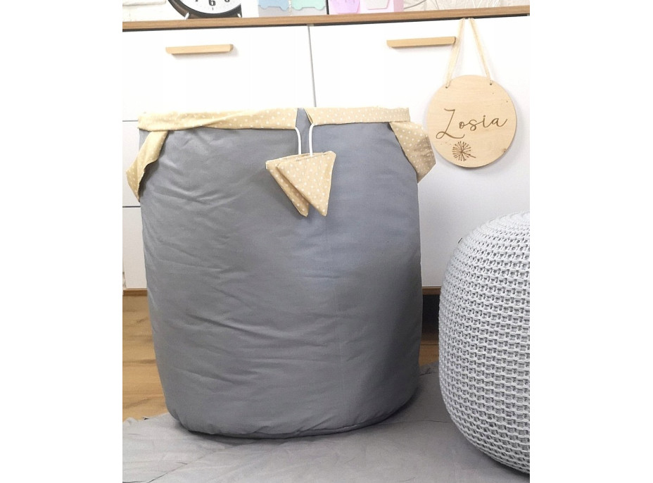 Detský kôš na hračky BOHO - šedý/béžový