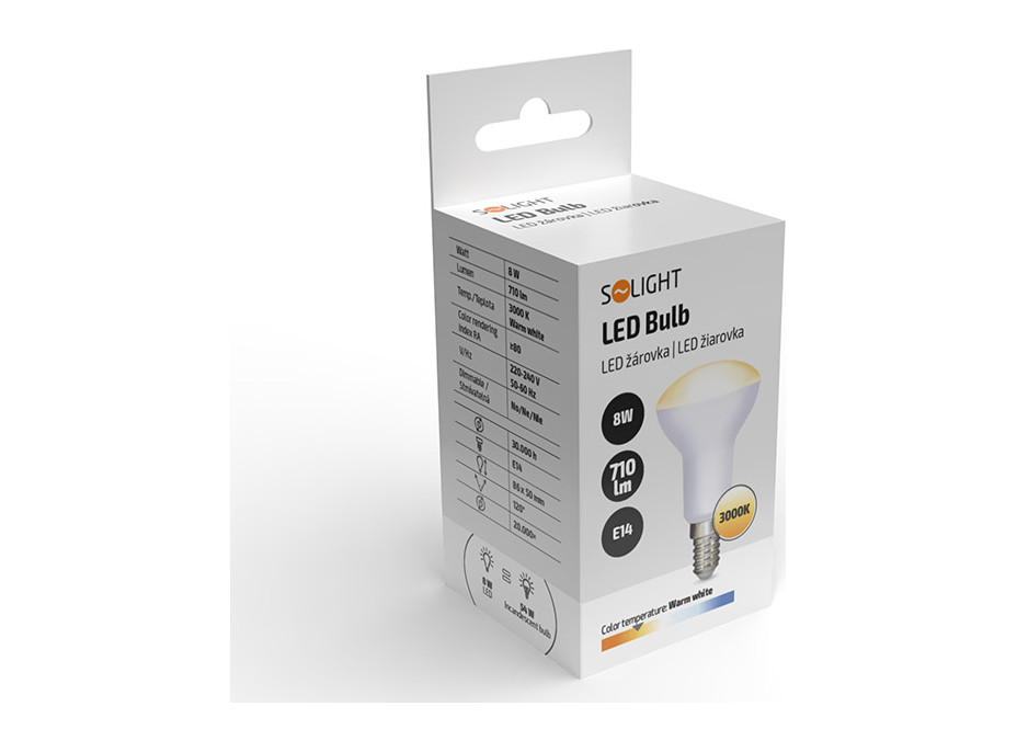 Solight LED žárovka reflektorová, R50, 8W, E14, 3000K, 710lm