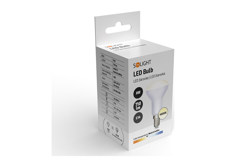 Solight LED žárovka reflektorová, R50, 8W, E14, 4000K, 710lm